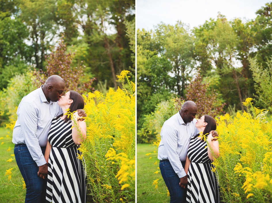 Central Illinois colorful fall forest engagement session