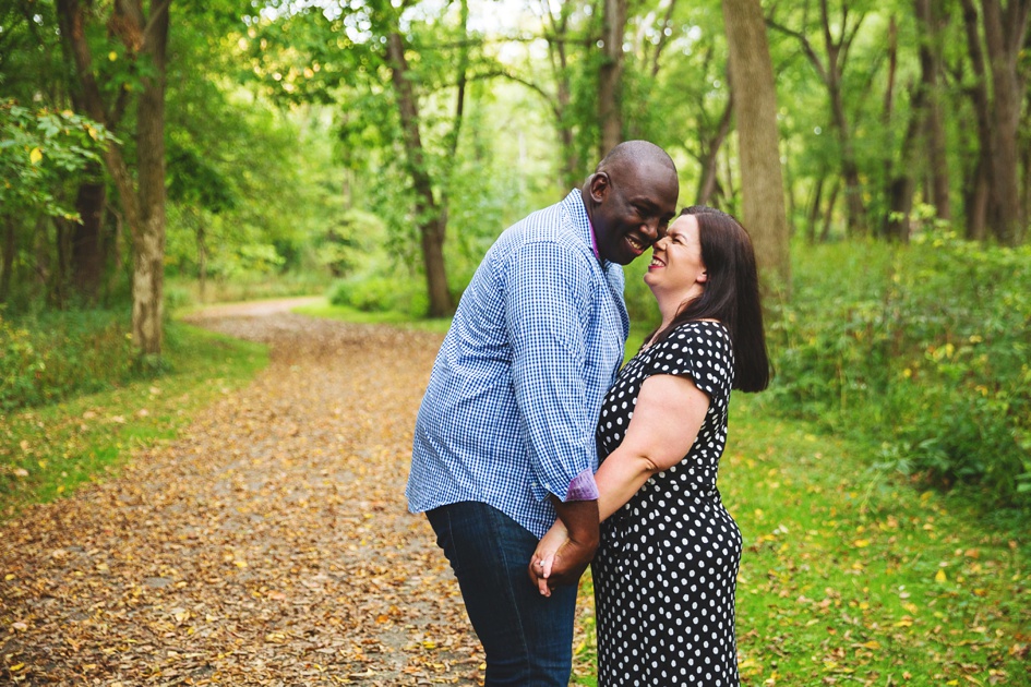 Central Illinois colorful fall forest engagement session