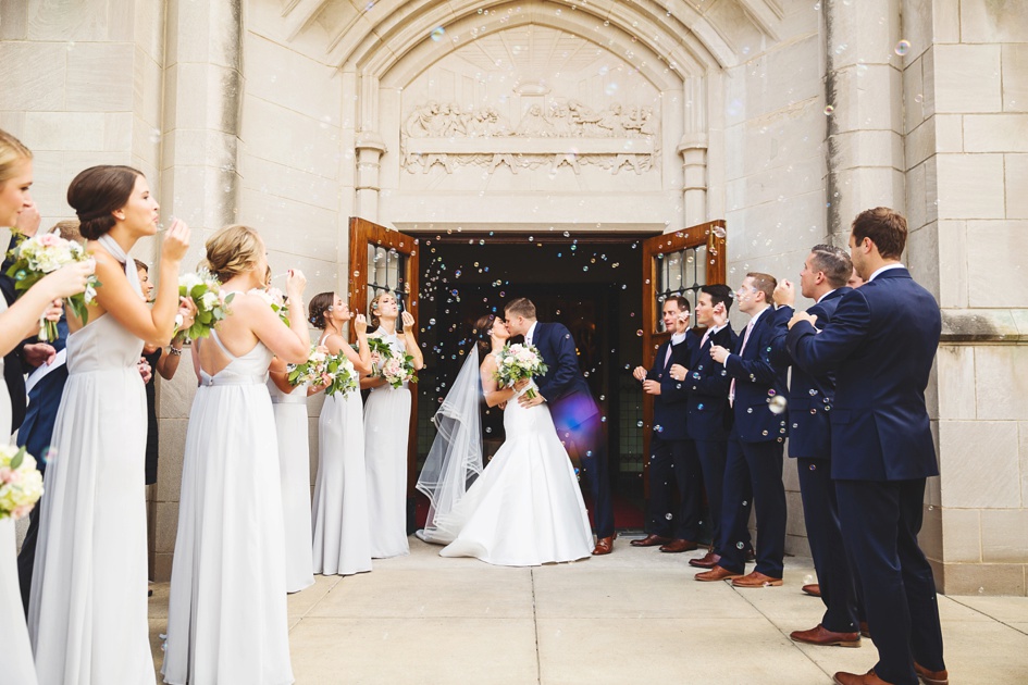 Springfield Illinois Wedding photography, Central Illinois wedding ceremony bubble exit
