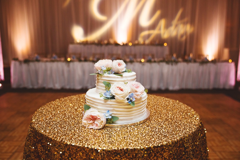 central Illinois wedding reception cake