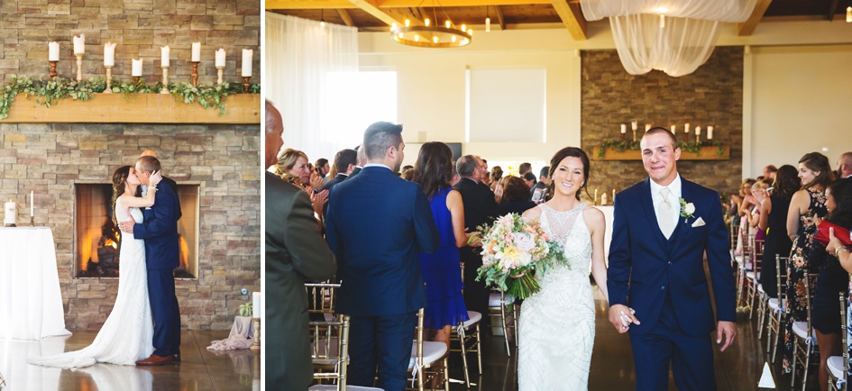 rustic Illinois summer wedding, wedding day ceremony recessional by Rachael Schirano Photography