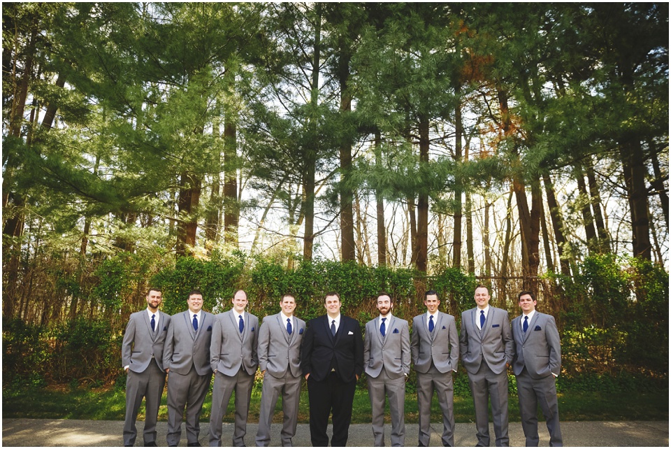 Groom and groomsmen at Allerton Park by Central Illinois Wedding Photographer Rachael Schirano.