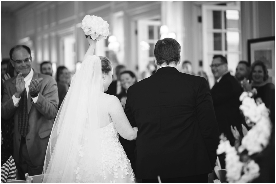 Bride and groom enter reception at Allerton Park Mansion.