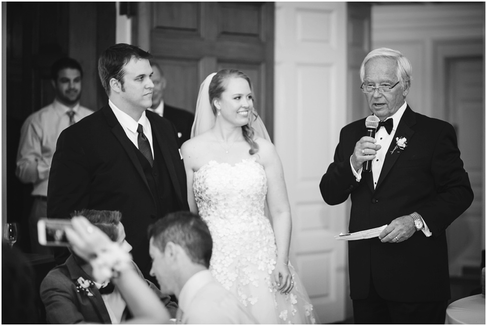 Father gives toast at Allerton Park Mansion Wedding.