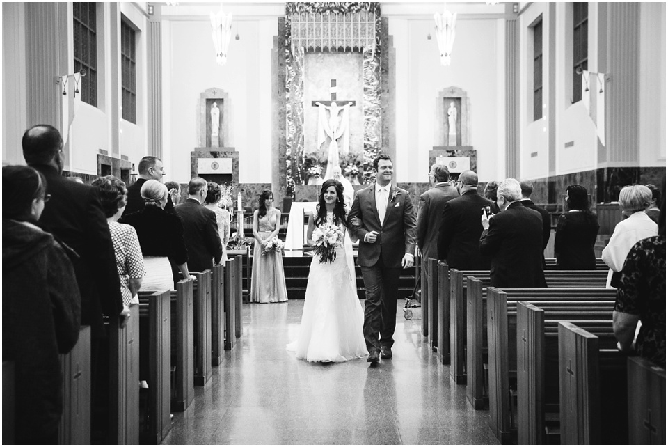 cathedral wedding photography, Bride and groom recessional.