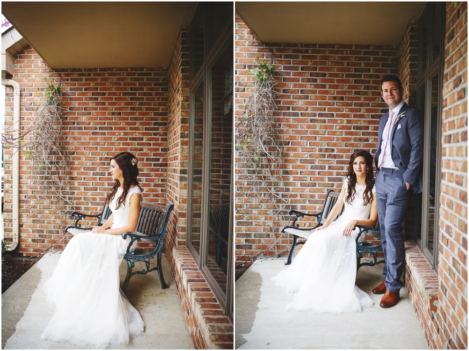 cathedral wedding photography, Classic bride and groom portrait at home.