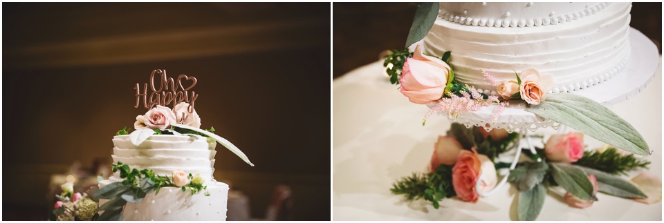 cathedral wedding photography, Pink and White Wedding cake.