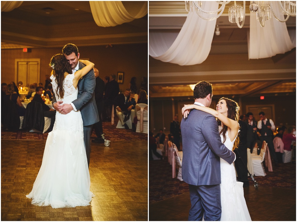 cathedral wedding photography, bride and groom first dance