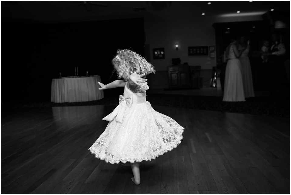 Guests dancing at Kickapoo Creek Winery Ballroom Wedding Reception by Wedding Photographer Rachael Schirano