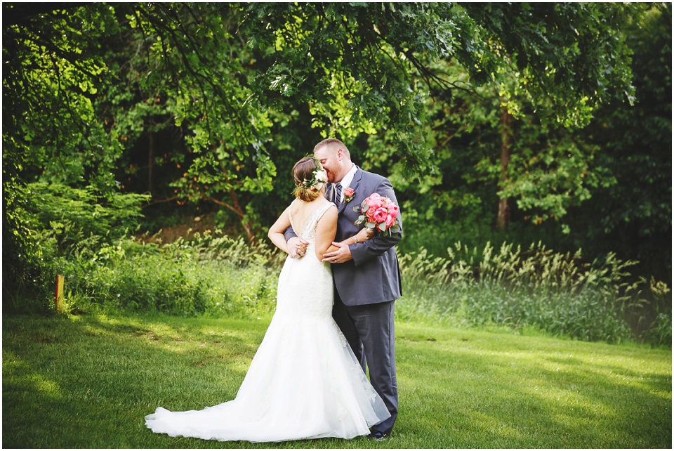 summer country club wedding photography, Bride and groom portraits at Central Illinois Farm Wedding.