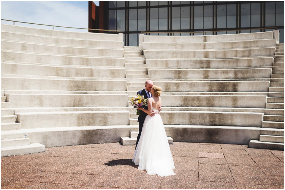 First look at cement amphiteatre in Central Illinois Wedding