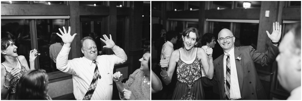 University of Illinois wedding photography, black and white reception dancing