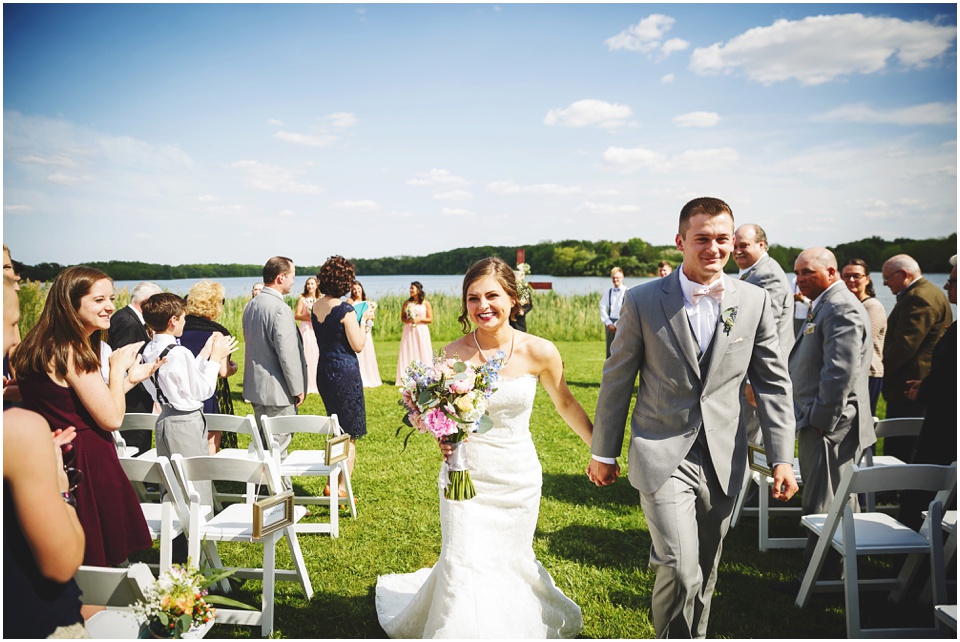 outdoor Illinois wedding photographer, Wedding Ceremony at Comlara Park in Hudson, IL.