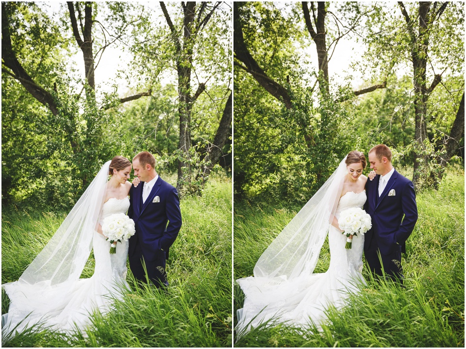 outdoor wedding photography, Bride and groom portraits by Bloomington Illinois Wedding Photographer Rachael Schirano