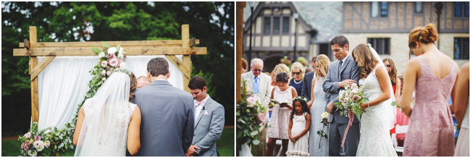 garden wedding photos, Father gives away daughter at Central Illinois Wedding