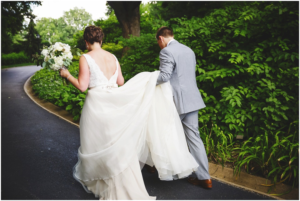 classic wedding photography, bride and groom walk to ceremony