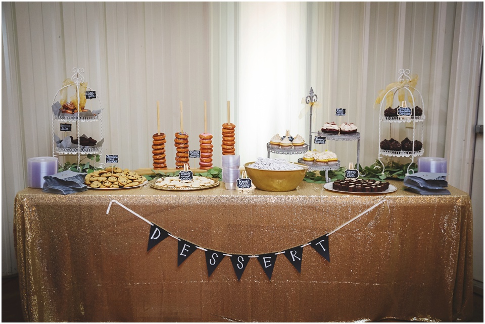 outdoor wedding photographer, Dessert table with donut tower