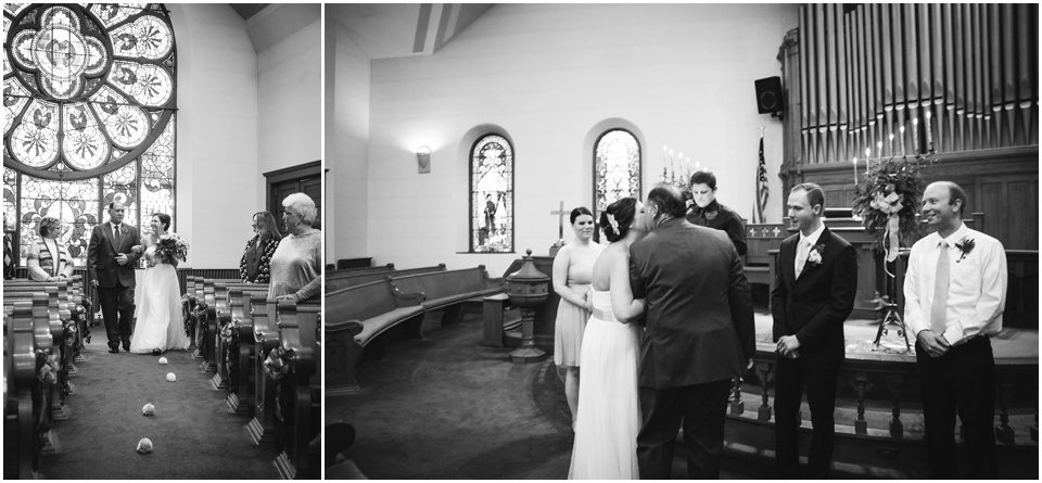 rustic winter wedding photography, Winter Wedding Church Ceremony in Central Illinois by Rachael Schirano