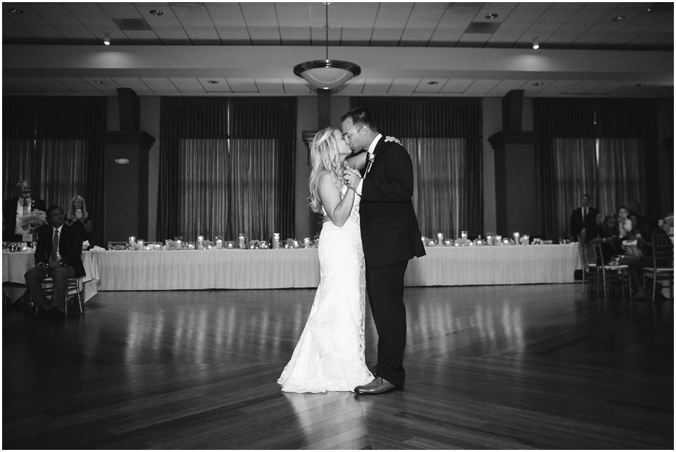 First Dance at Joslin Atrium Wedding Reception by Central Illinois Wedding Photographer Rachael Schirano