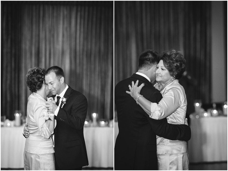 Mother Son Dance Joslin Atrium Wedding Reception by Central Illinois Wedding Photographer Rachael Schirano