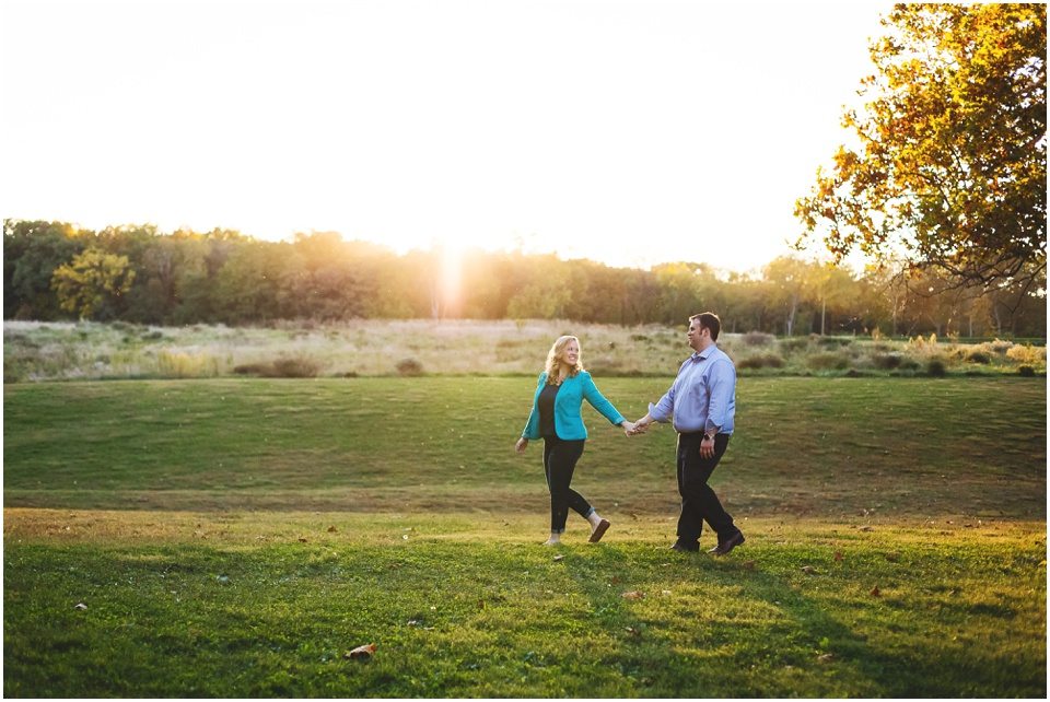 Bloomington Normal Illinois Sunset Autumn Engagement Session