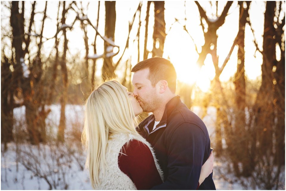 Snowy winter engagement session in Central Illinois by Rachael Schirano