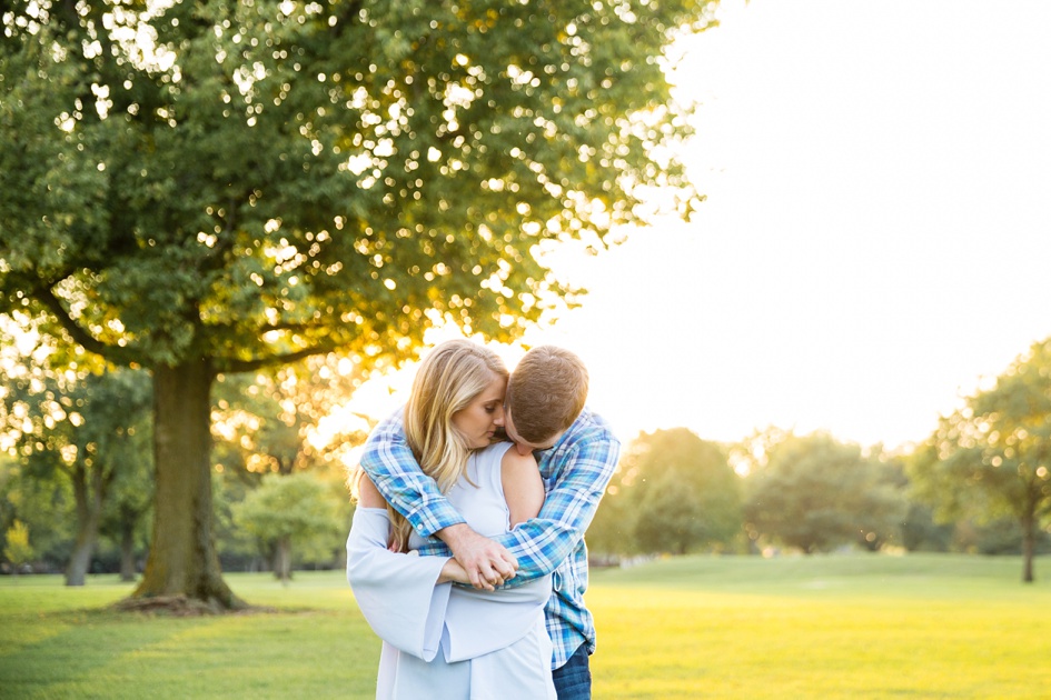 Illinois engagement session photos, Illinois sunset engagement session with puppy by Rachael Schirano Photography