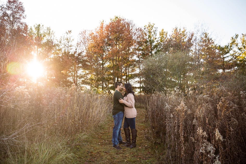 Fall sunset anniversary session in a field, Bloomington IL