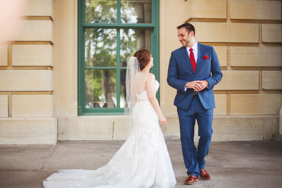 Springfield Illinois Wedding Photographer, bride and groom first look