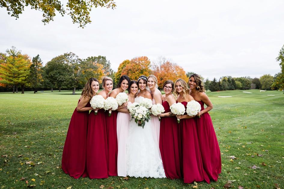 Grey and Red Wedding Party photos