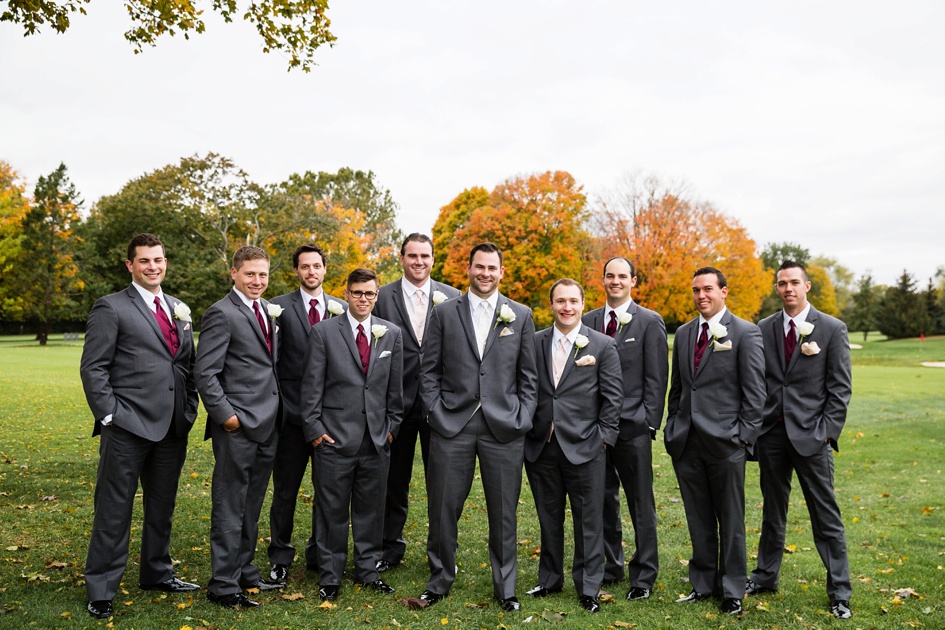Grey and Red Wedding Party photos