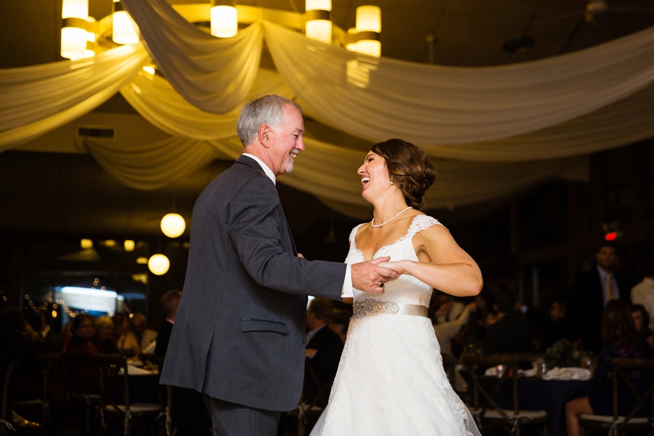 outdoor Illinois wedding photography, rustic wedding reception father daughter dance, central illinois