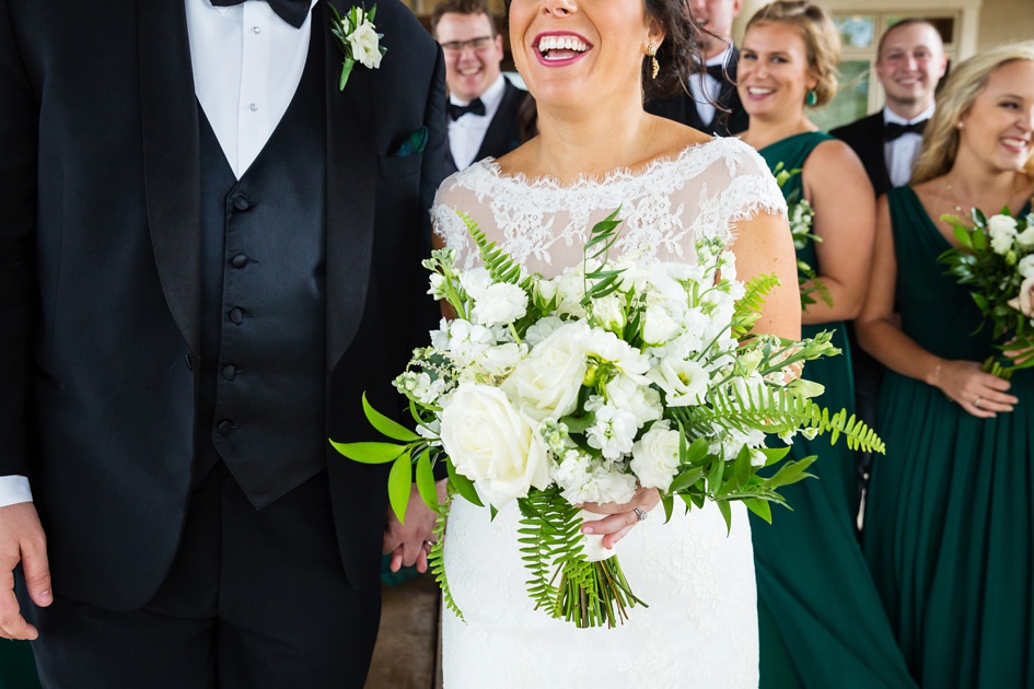 Peoria Illinois Wedding Photography, white green and black wedding party portraits, central illinois