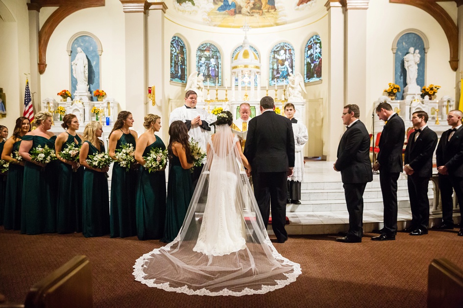 Peoria Illinois Wedding Photography, wedding ceremony at cathedral, central illinois