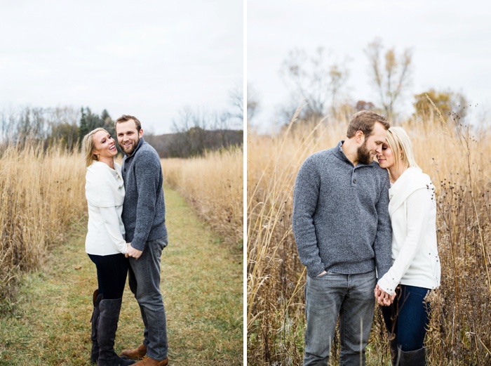 Bloomington fall engagement photos in cornfield