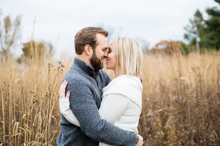 Bloomington fall engagement photos in cornfield