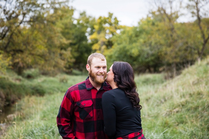 Buffalo plaid outfit fall engagement session