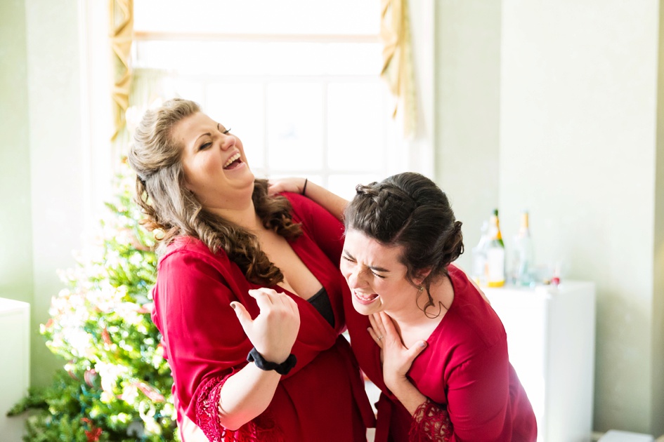 Red bridal details and getting ready at Allerton Park Wedding by Rachael Schirano Photographer