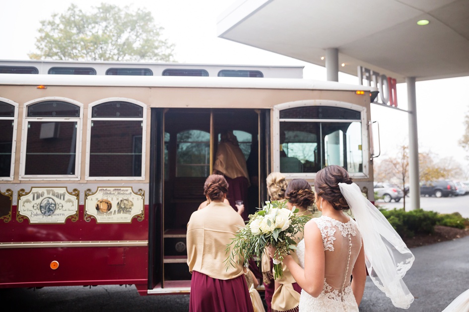 Central Illinois wedding trolley