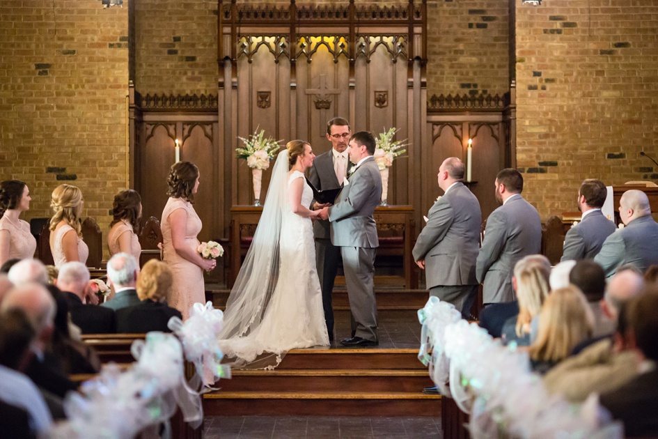 wooden arch church wedding ceremony