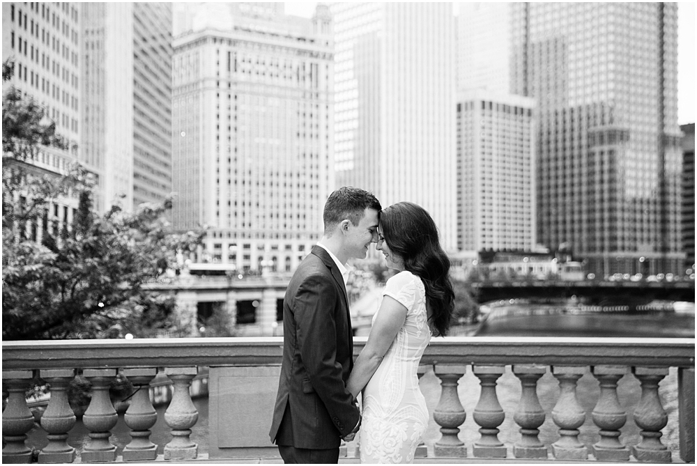 City chic Chicago engagement session at North Avenue Beach and the Wrigley Building