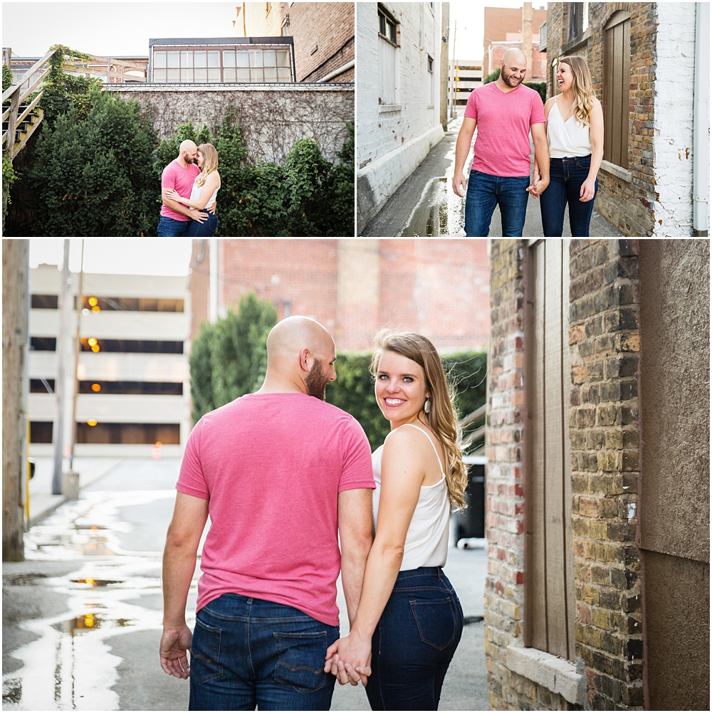 Kelly and Michael's scenic engagement session at Illinois Wesleyan's campus. 