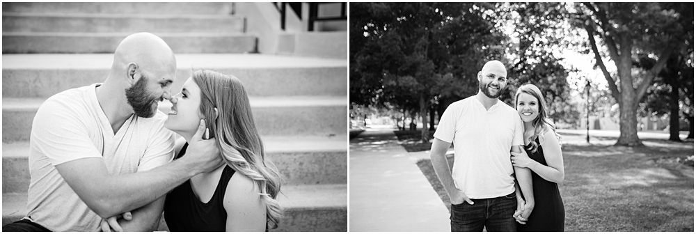 Kelly and Michael's scenic engagement session at Illinois Wesleyan's campus. 