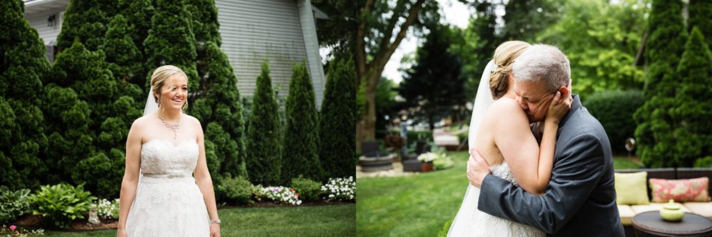 Bloomington IL wedding photographer, Central Illinois wedding photographer, Peoria IL wedding photographer, Champaign IL wedding photographer, pink and grey wedding colors, father daughter first look