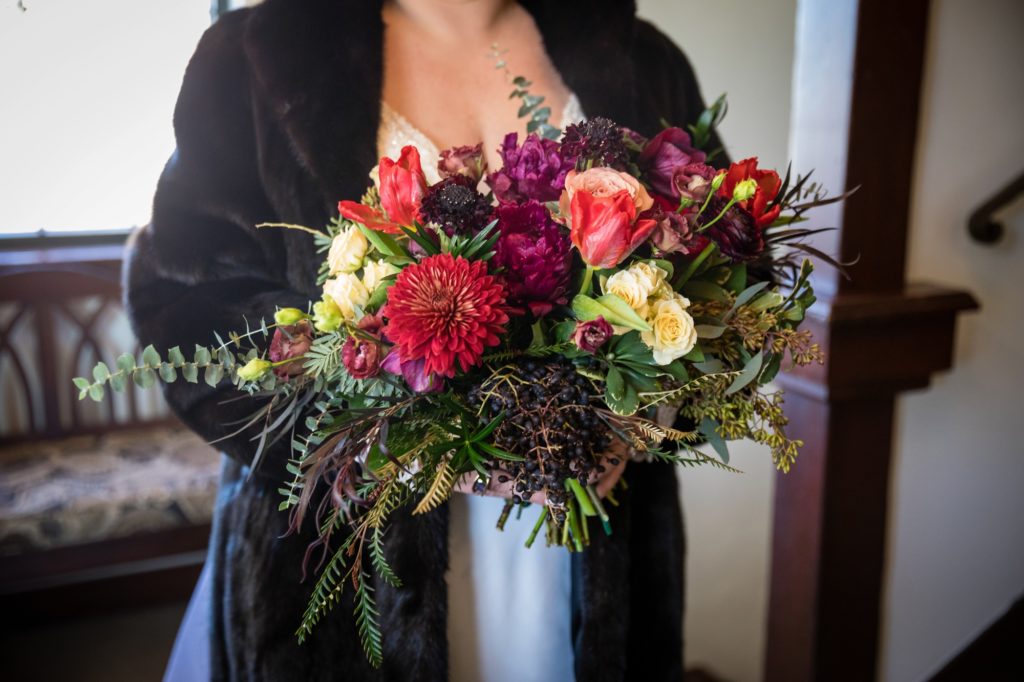 Bloomington IL wedding photographer, Central Illinois wedding photographer, Peoria IL wedding photographer, Champaign IL wedding photographer, winter wedding, black tie wedding, black white and red wedding colors, pink and red floral bridal bouquet