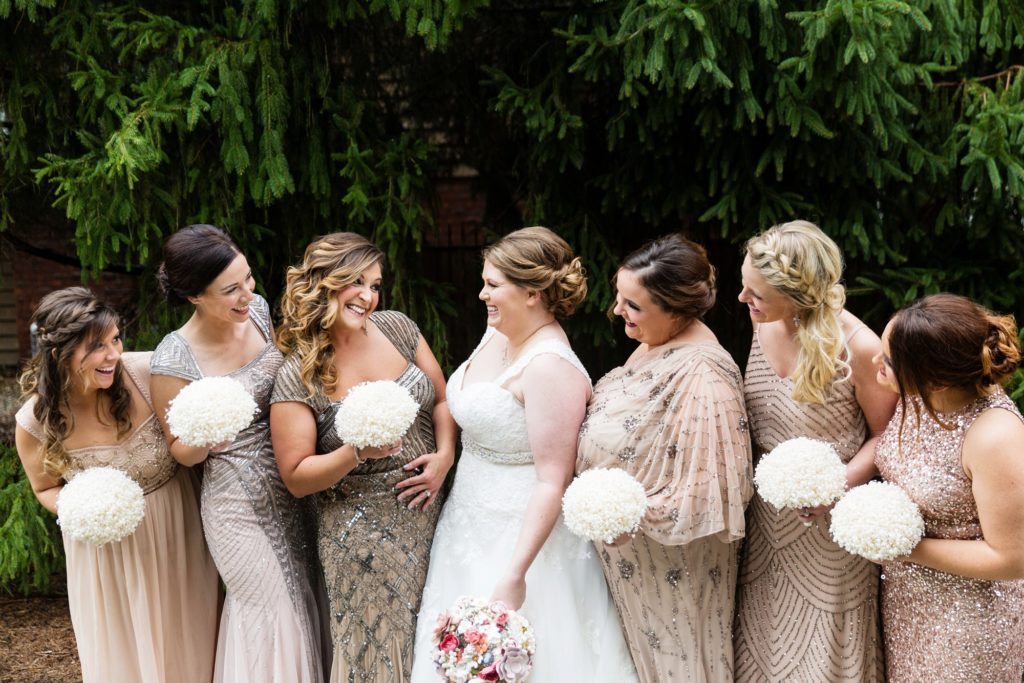 Bloomington IL wedding photographer, Central Illinois wedding photographer, Peoria IL wedding photographer, Champaign IL wedding photographer, champagne and black wedding colors, romantic vintage inspired wedding, bridesmaids portraits