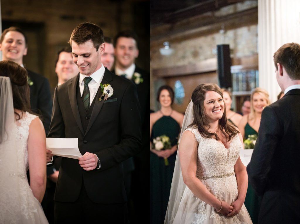 Bloomington IL wedding photographer, Central Illinois wedding photographer, Peoria IL wedding photographer, Champaign IL wedding photographer, indoor wedding, black and green wedding colors, vintage inspired wedding, emerald green wedding, indoor wedding ceremony