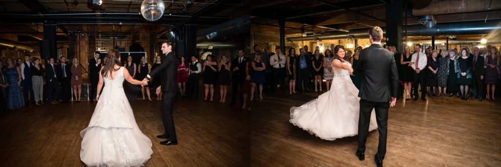 Bloomington IL wedding photographer, Central Illinois wedding photographer, Peoria IL wedding photographer, Champaign IL wedding photographer, indoor wedding, black and green wedding colors, vintage inspired wedding, emerald green wedding, bride and groom first dance