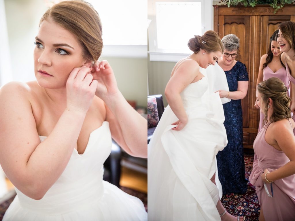 Bloomington IL wedding photographer, Central Illinois wedding photographer, Peoria IL wedding photographer, Champaign IL wedding photographer, blush pink and navy blue wedding colors, romantic wedding, bride getting ready