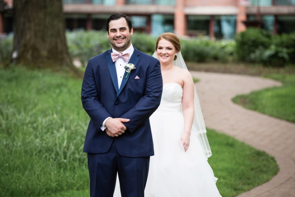 Bloomington IL wedding photographer, Central Illinois wedding photographer, Peoria IL wedding photographer, Champaign IL wedding photographer, blush pink and navy blue wedding colors, romantic wedding, first look, bride and groom portraits